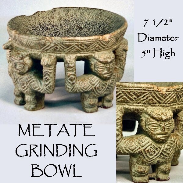 Metate Grinding Bowl Sculpture Reproduction